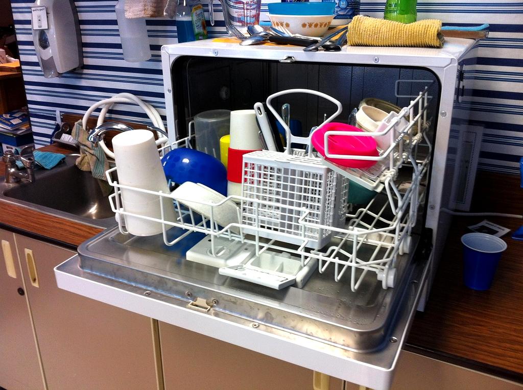 Well-organized countertop with minimal toiletries and clean sink area